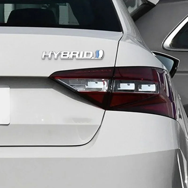 3D Metal Black Chrome HYBRID Synergy Drive Logo Emblem Car Fender Badge Trunk Decal For Toyota Camry Auto Sticker Accessories