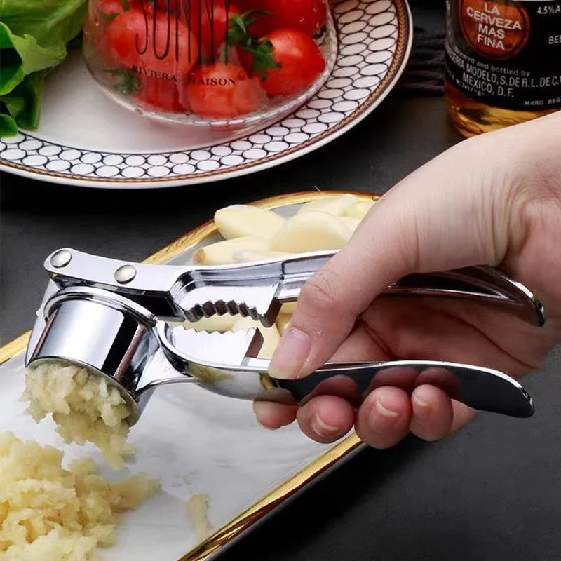 Professional Garlic Press and Mincer - Premium Stainless Steel with Non-Slip Handle, Rust-Free Multi-Purpose Kitchen Gadget