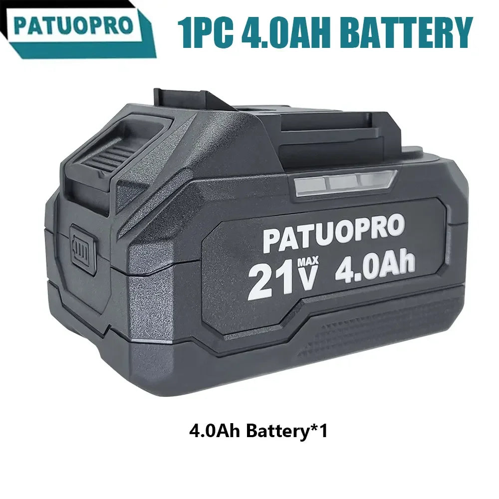 PATUOPRO 18-21V 2.0-6.0Ah Rechargeable Lithium Battery For Makita 18V Cordless Wrench Saw Drill Angle Grinder Blower Screwdriver
