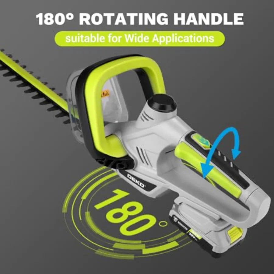 20V Cordless Hedge Trimmer – 20" Steel Blade, Lightweight Ergonomic Yard & Garden Tool