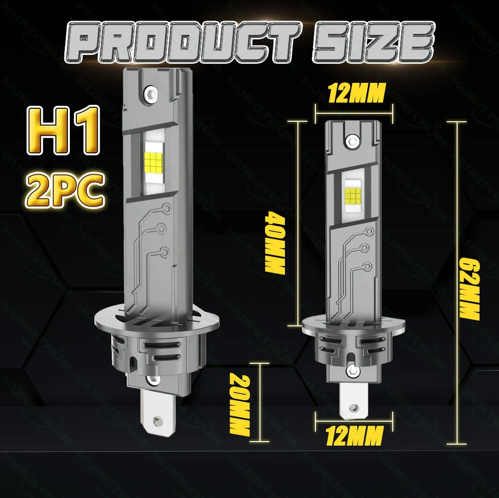 H1 LED Headlights Powerful CANBUS Bulb 1:1 Mini Size Spotlights Lights for Car With Fan Automobile Fog Light Ampoule Led H1