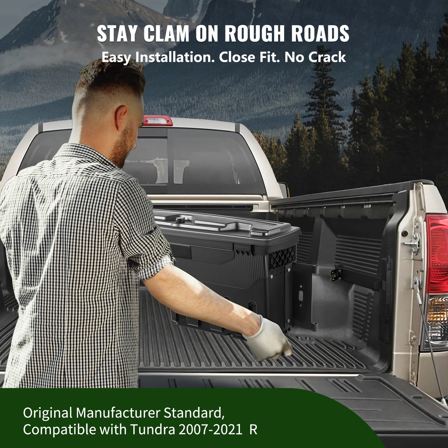 Lockable Wheel-Well Truck Bed Storage Box, Waterproof — Fits Silverado, Sierra & Full-Size Pickups