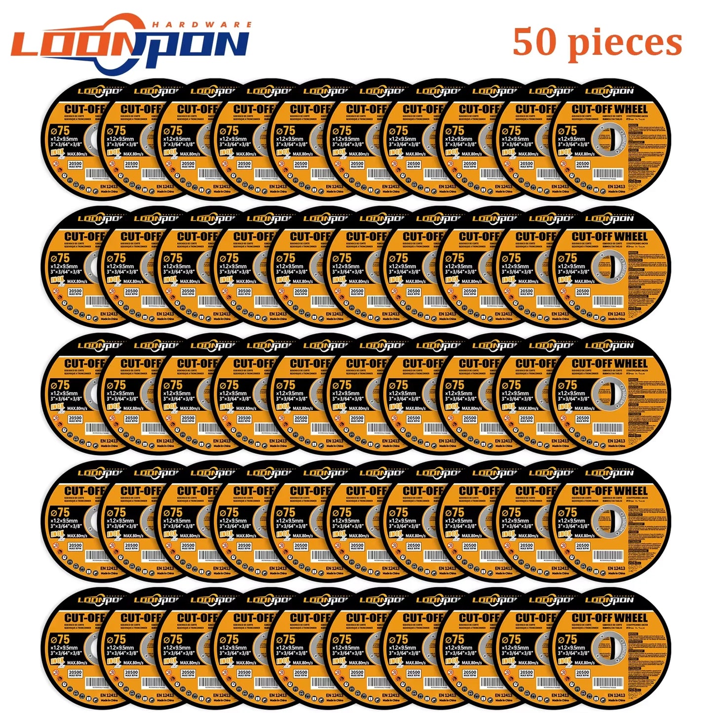 Loonpon 75mm Resin Cutting Discs — Angle Grinder Metal Cut-Off Wheels