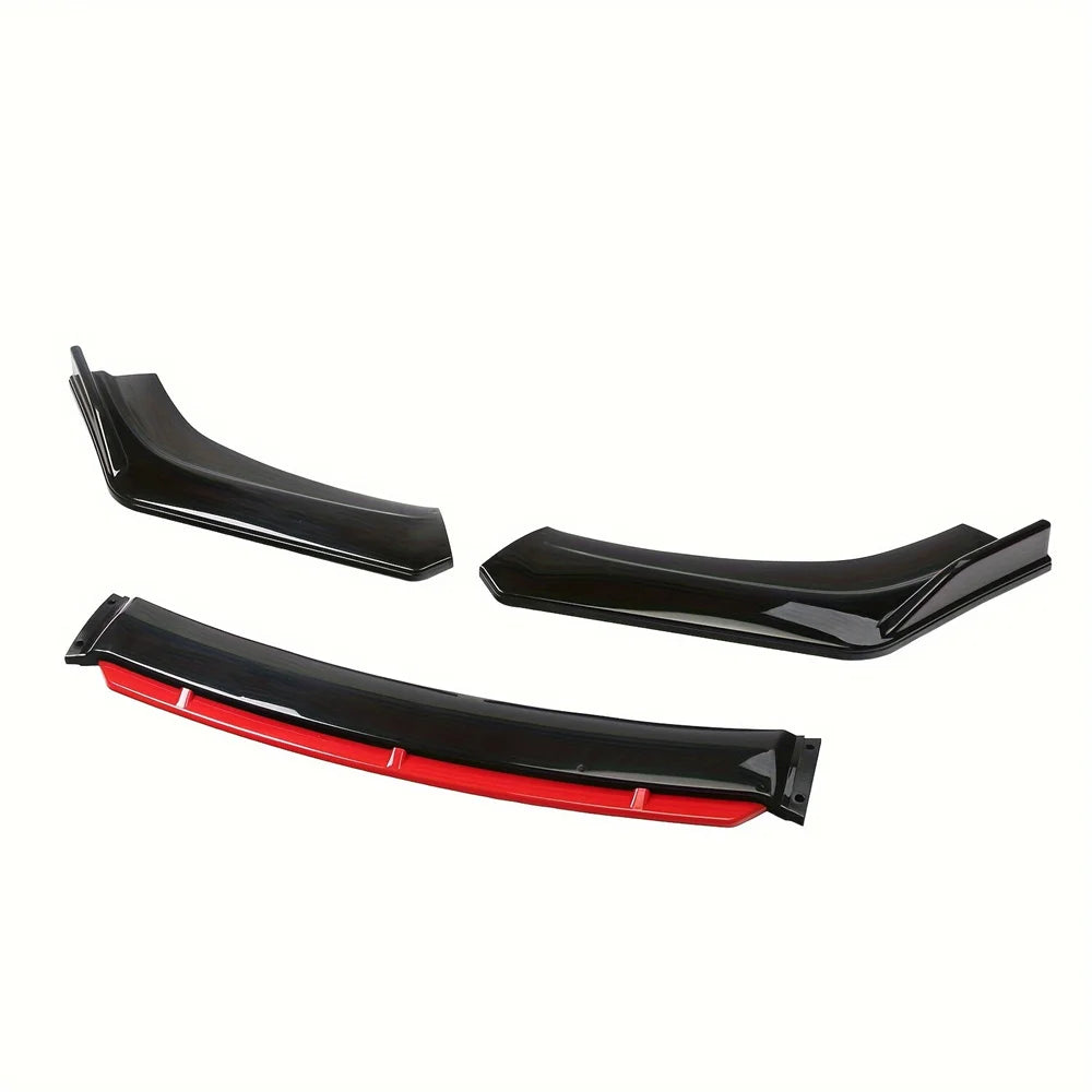 3PCS Universal Car Front Bumper Lip Splitter Body Kit Spoiler Diffuser Protector Impact-Resistant