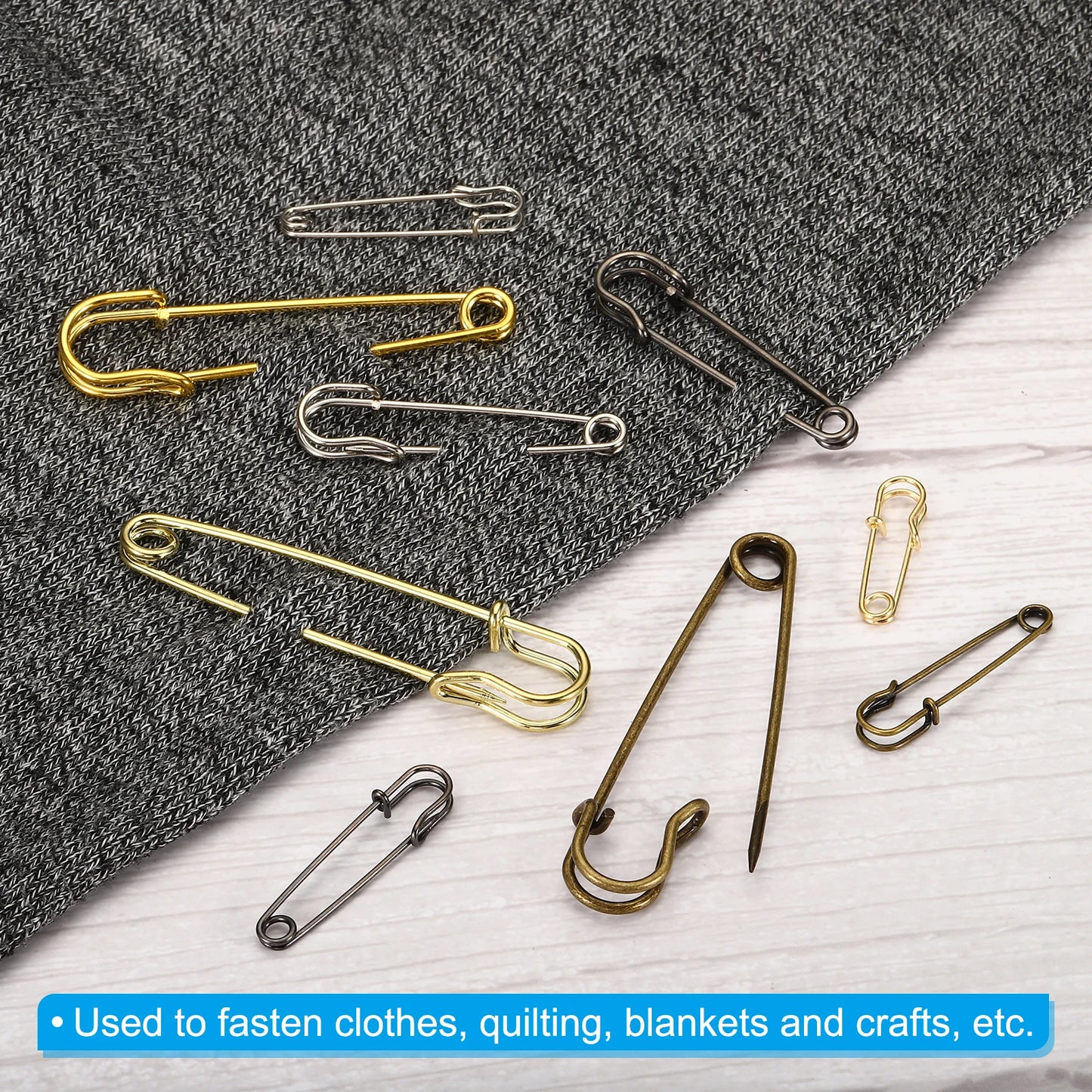 Safety Pins 2.95 Inch Large Metal Sewing Pins for Blankets Skirts Crafts Brooch Making 20Pcs