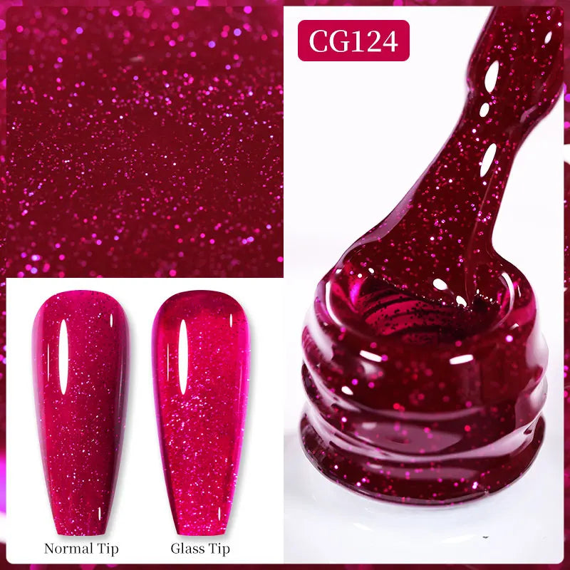 BORN PRETTY Christmas Green Glitter Gel Nail Polish 10ml Sparking Red Glitter White Gold Silver Santa Winter Snowflake Soak Off