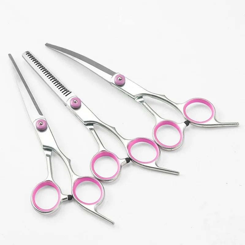Pet Grooming Scissors Set - Curved, Thinning & Straight – photo 5