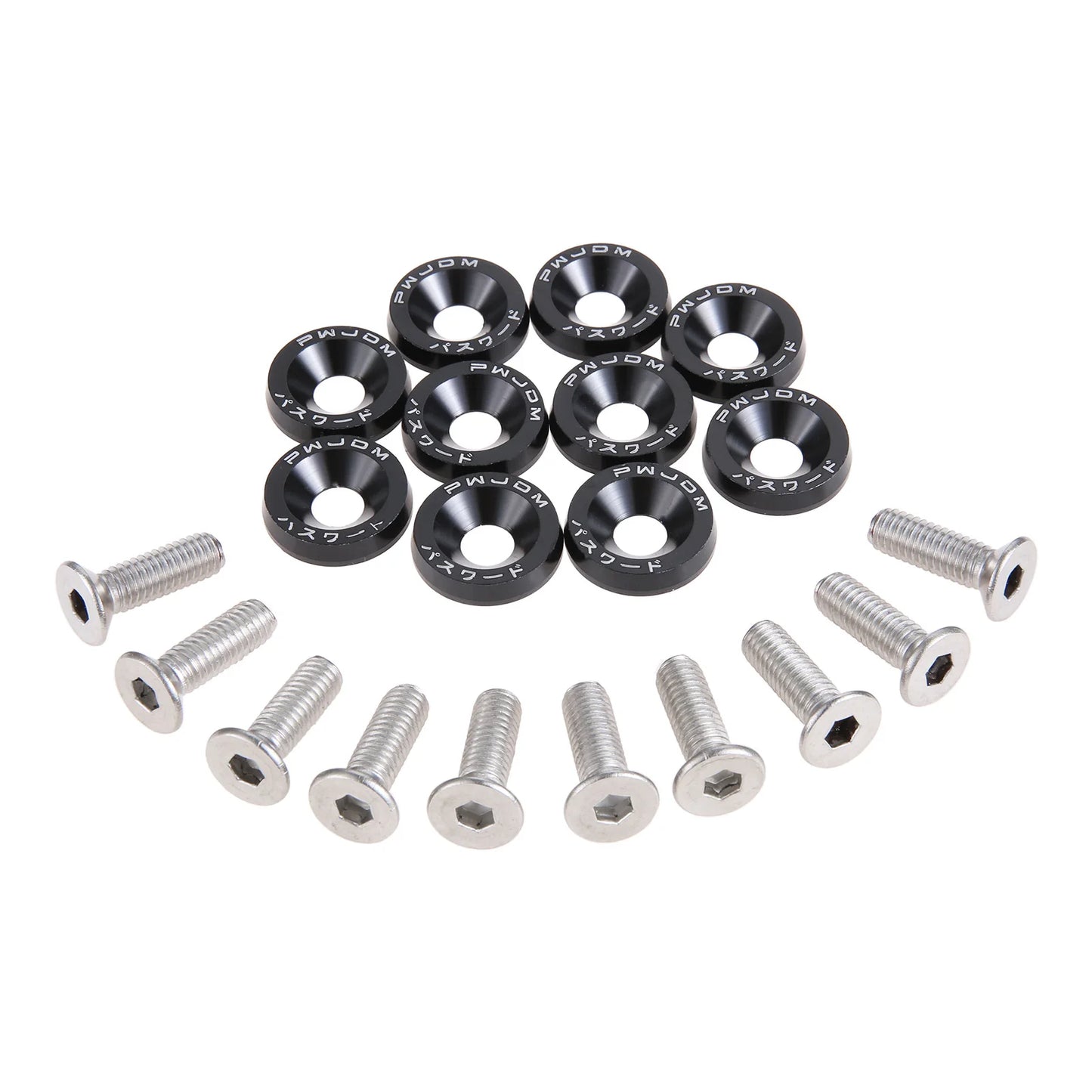 M6 Anodized Aluminum Fender Screw Washers Bolts for Automobile Fender Headlight Bumper Car Modified Fasteners Aluminum