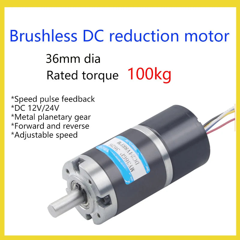 100KG 36MM 3626 12/24V 30000hours miniature large torque speed regulating motor Brushless DC Reduction Planetary Gear Motor MAX