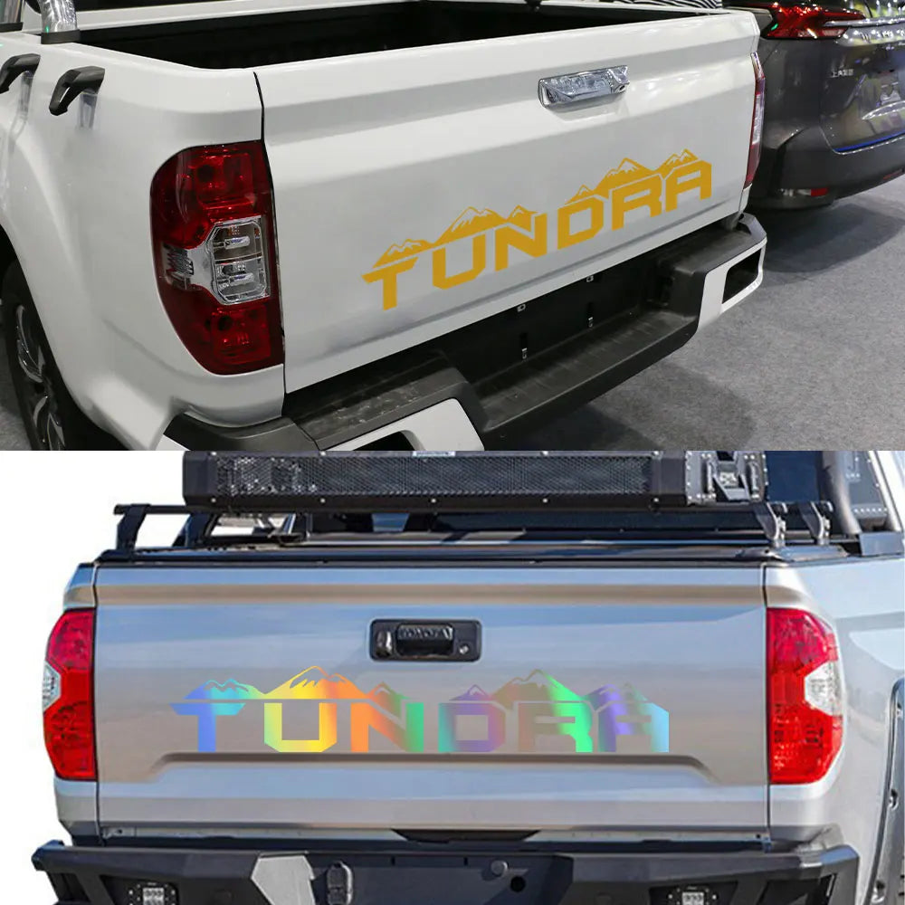 Rear Tailgate Mountain Graphic Vinyl Decal – Compatible with Toyota Tundra Pickup