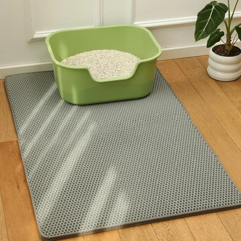 Pet Cat Litter Mat Waterproof Double Layer Cat Litter Trapping Pet Litter Box Mat Clean Pad Products For Cats Accessories