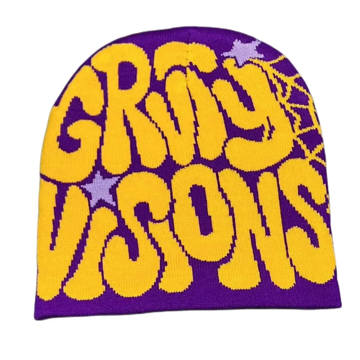 Graphic Knit Beanie, Unisex Y2K Winter Hat
