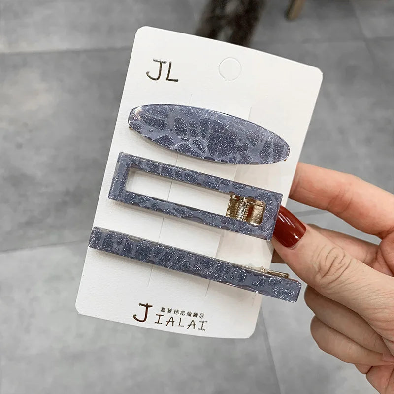 UXSL Girls Hairpins Cute Cat Acetate Hair Clips Headdress Womens Water Drop Leopard Print Barrettes Hair Accessories Gift