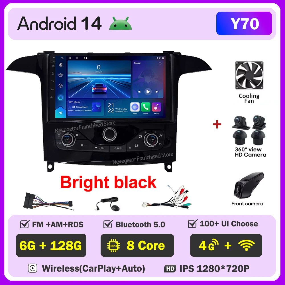 Android 16 Auto Radio For Ford S Max S-MAX 2006-2015 For Ford Galaxy 2014 Carplay Multimedia Video Player Navigation GPS No 2din