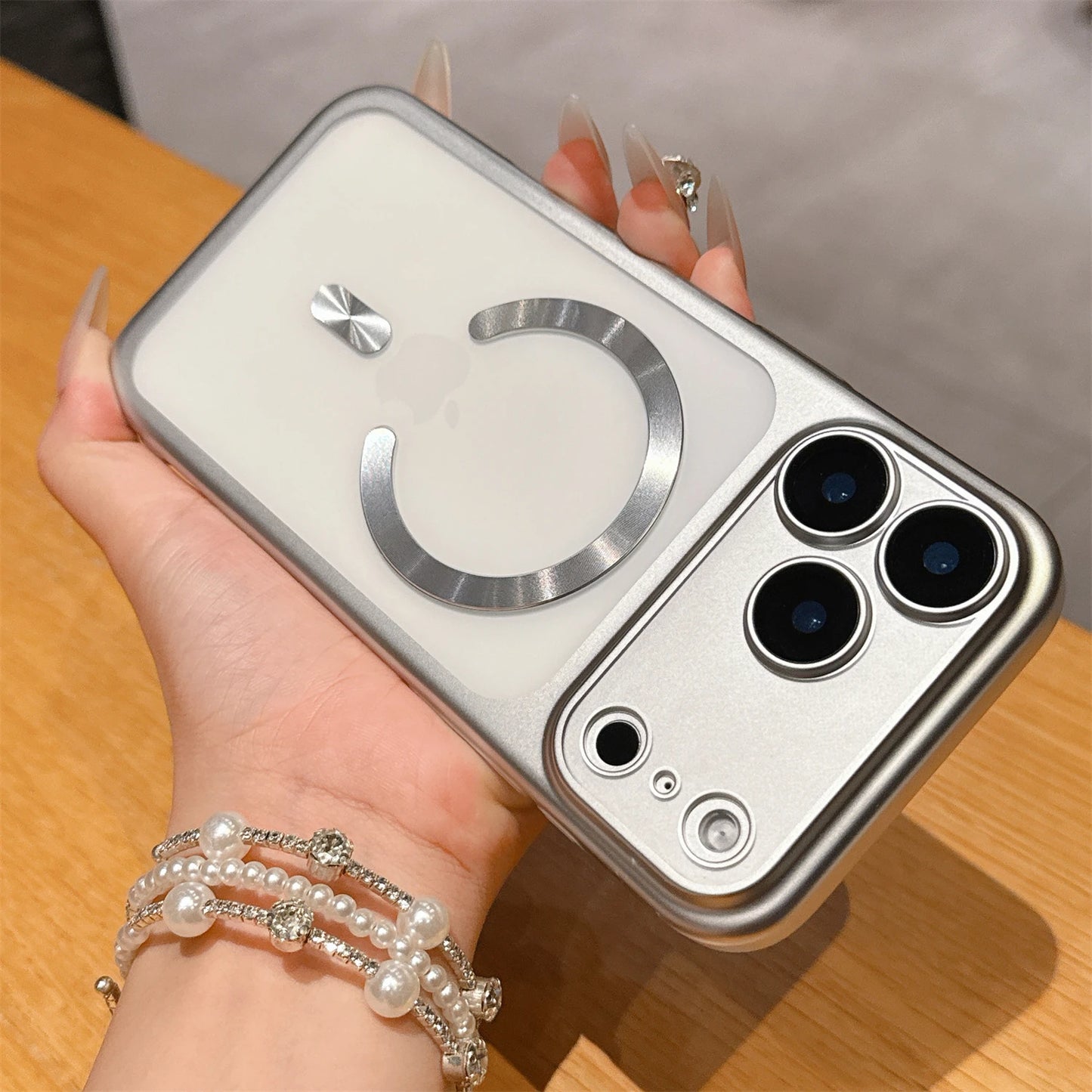 Luxury Matte Plating Phone Case Compatible with iPhone 15 to 17 Pro Max and Air - MagSafe, Shockproof Lens Film Translucent Cover