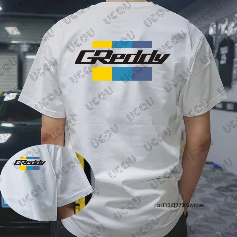 2025 New Japan JDM Modified Car Toyota Honda Mitsubishi Greddy Cotton Short-sleeved Motorcycle T-shirt Streetwear Unisex Tops