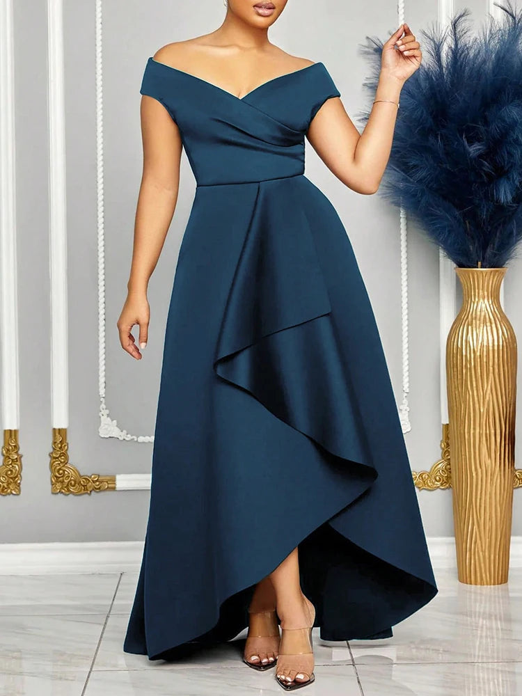 Off-Shoulder Evening Maxi Dress – Wedding & Bridesmaid