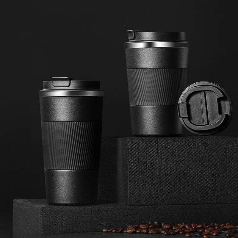380ml/510ml Double Stainless Steel Coffee Thermos Mug with Non-slip Case Car Vacuum Flask Travel Insulated Bottle