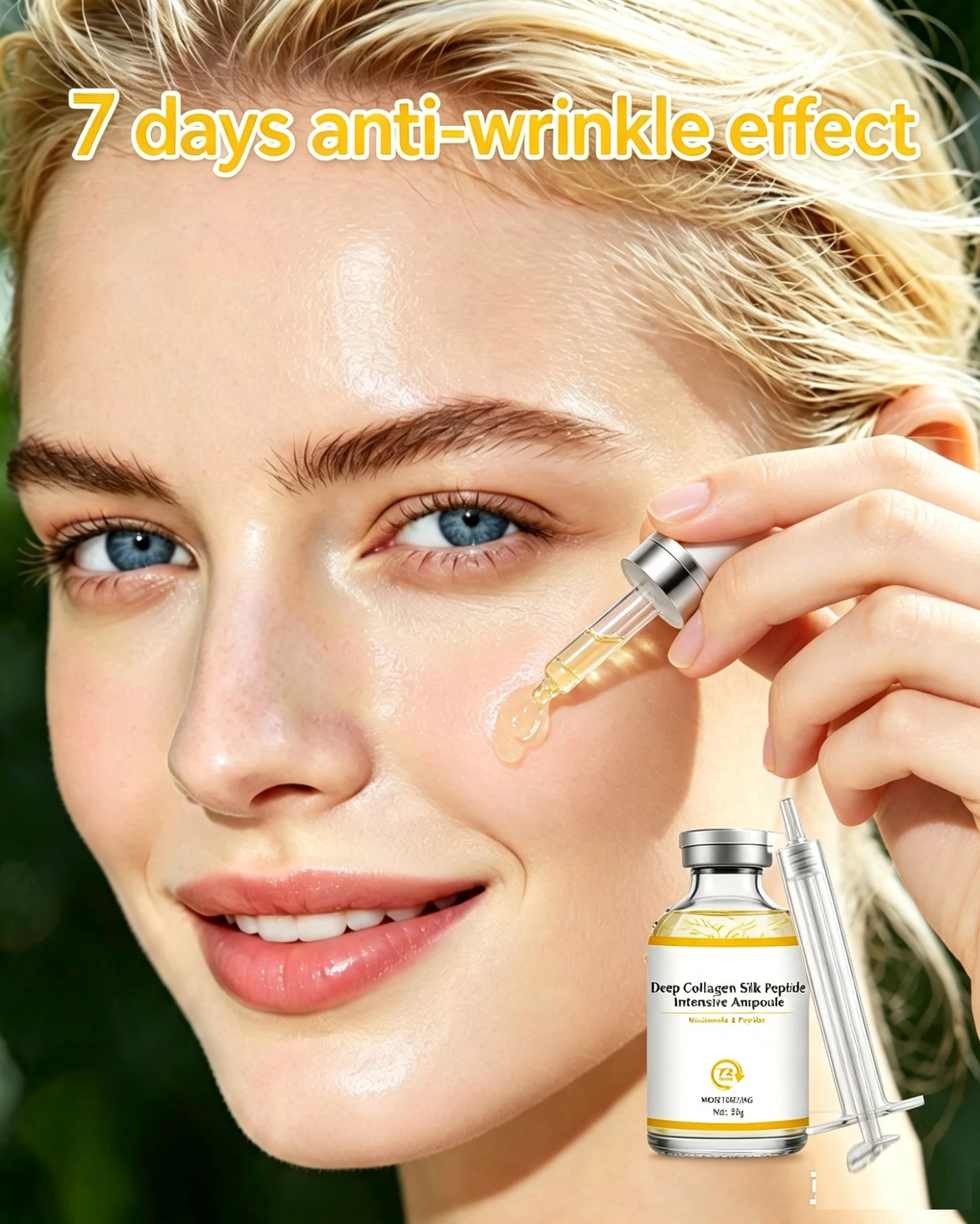 rrAmpoule intensive au collagène et aux peptides de soie, hydratant profond, renforce la peau, lifting, resserrement et fermeté,