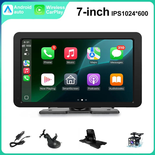 7" Portable Car Stereo with Apple CarPlay & Android Auto