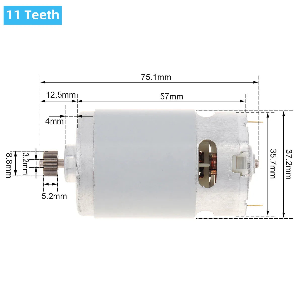 RS550 DC Motors 10.8V/12V/14.4V/16.8V/18V/21V/25V Drill Motor with 9 /11 /12/13/14Teeth High Torque Gear Box for Electric Drill