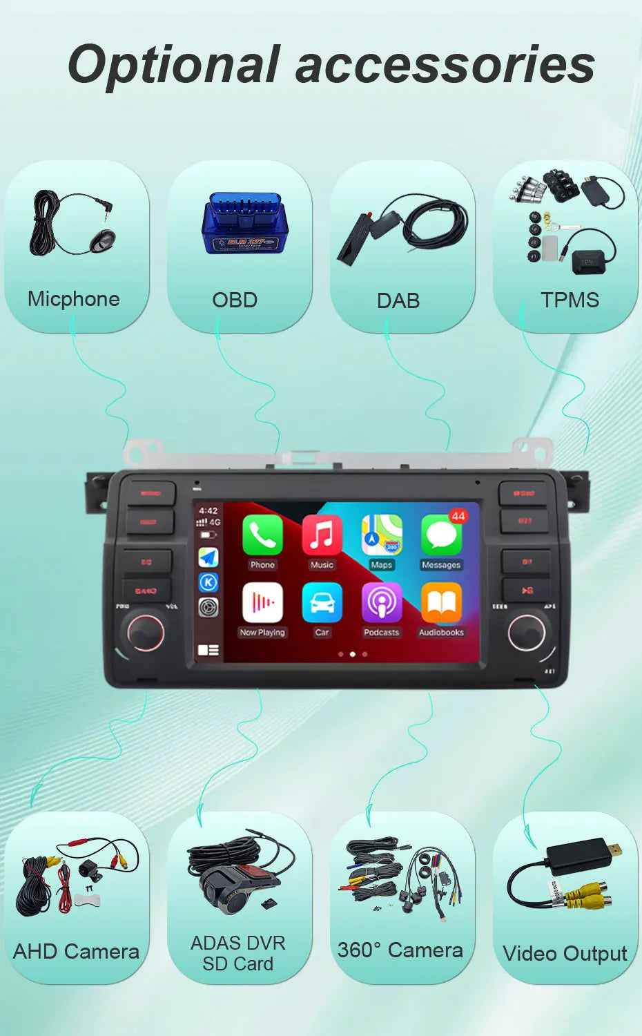 7"Android 16 Car Radio for BMW E46 3 Series 318 320 325 330 335 M3 1998-2005 GPS Navi WiFi Bluetooth FM Touch Screen Car Stereo