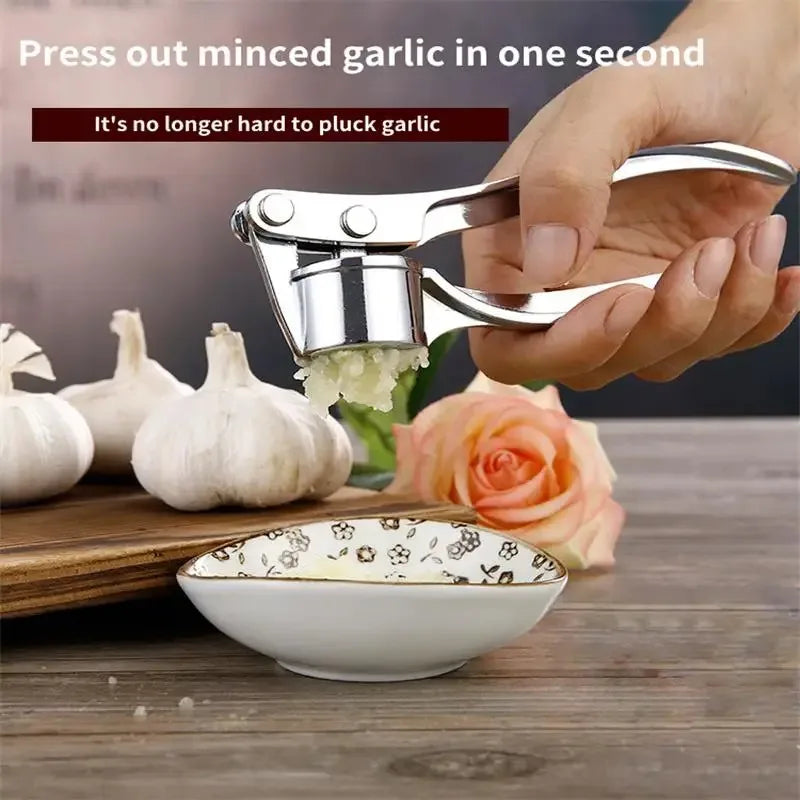 Stainless Steel Garlic Masher & Ginger Grinder – Manual Kitchen Extruder Tool | Vegetable Press