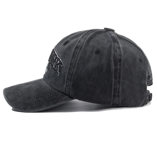 Unisex Washed Baseball Cap with City Text - Adjustable Vintage Style - photo 5