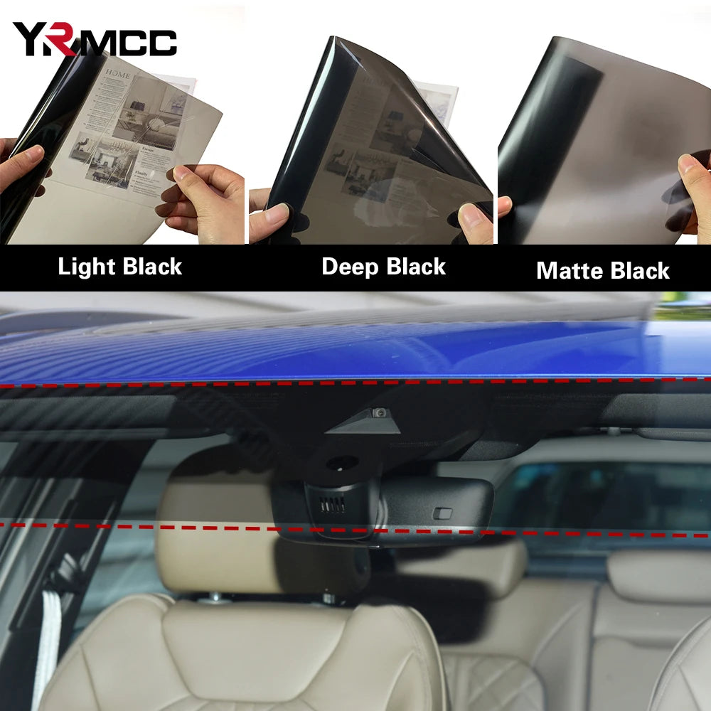 Windshield Car Sticker Sunshade Anti-UV Protection Black Film Auto Front Window Sunshade Vinyl Warp Films for Cars Accessories