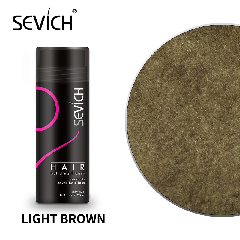 Sevich 25g Hair Building Fibers Keratin Hair Fiber Professional Instant Regrowth Powder for Men and Women Hair Loss Products
