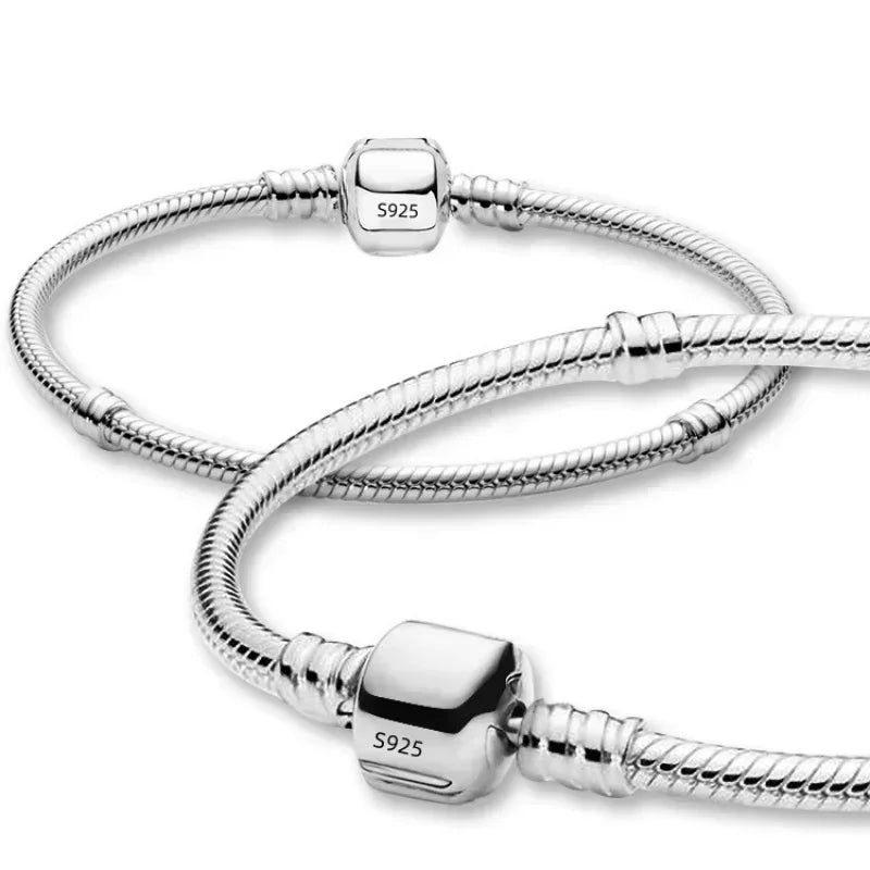 925 Sterling Silver Snake Chain DIY Charm Bracelet for Women – Gold Plated | GDTC Certified Gift Jewelry (16-23cm)