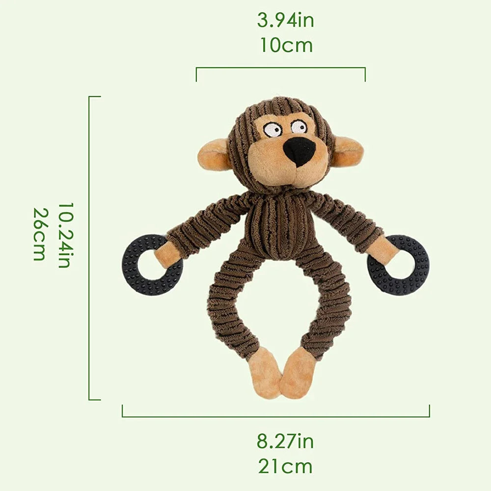 Monkey Plush Squeaky Puppy Toy - Small Dog Chew – photo 2