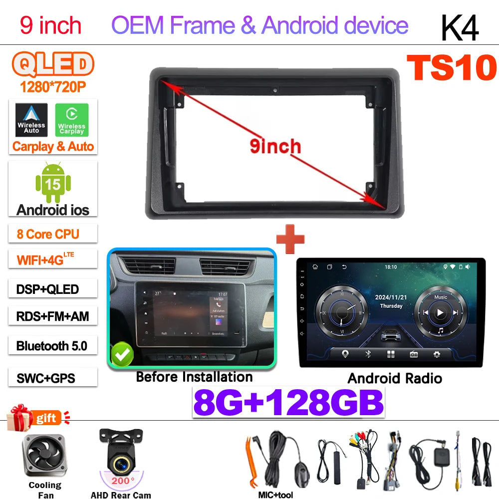 Android Car Stereo for Renault Express (2021–2022) — Wireless CarPlay, Android Auto, GPS, 5G WiFi