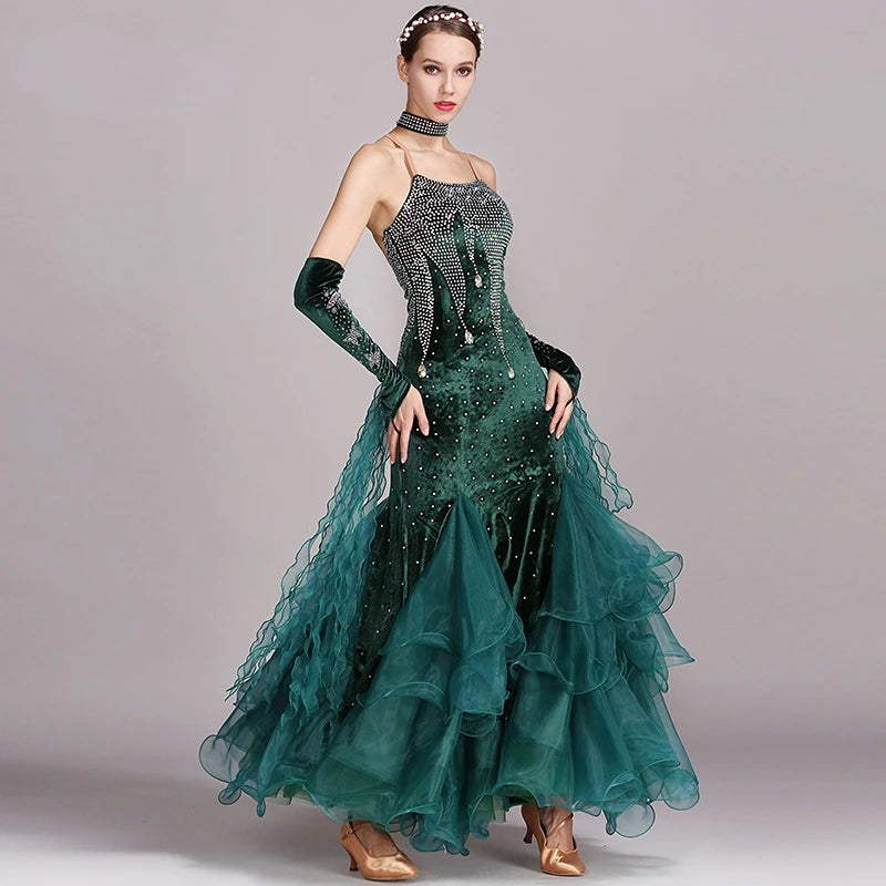 Women's waltz and tango ballroom evening dress
