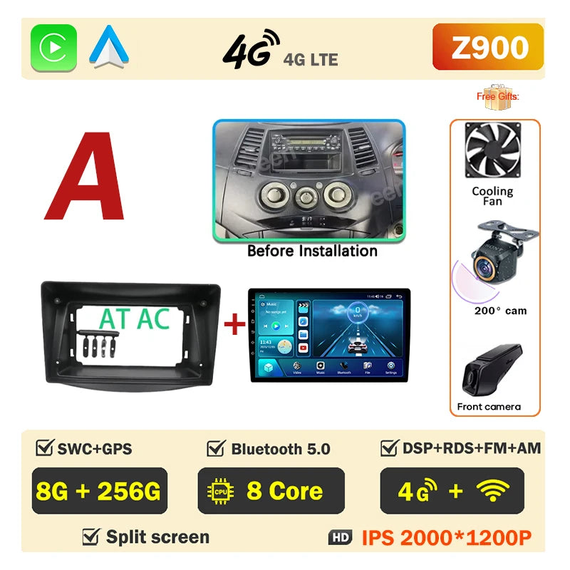 Android 16 Car Radio Player For Mitsubishi Grandis 1 2003 - 2011 Auto GPS Navigation Carplay Bluetooth DSP Wifi 5G NO 2din DVD