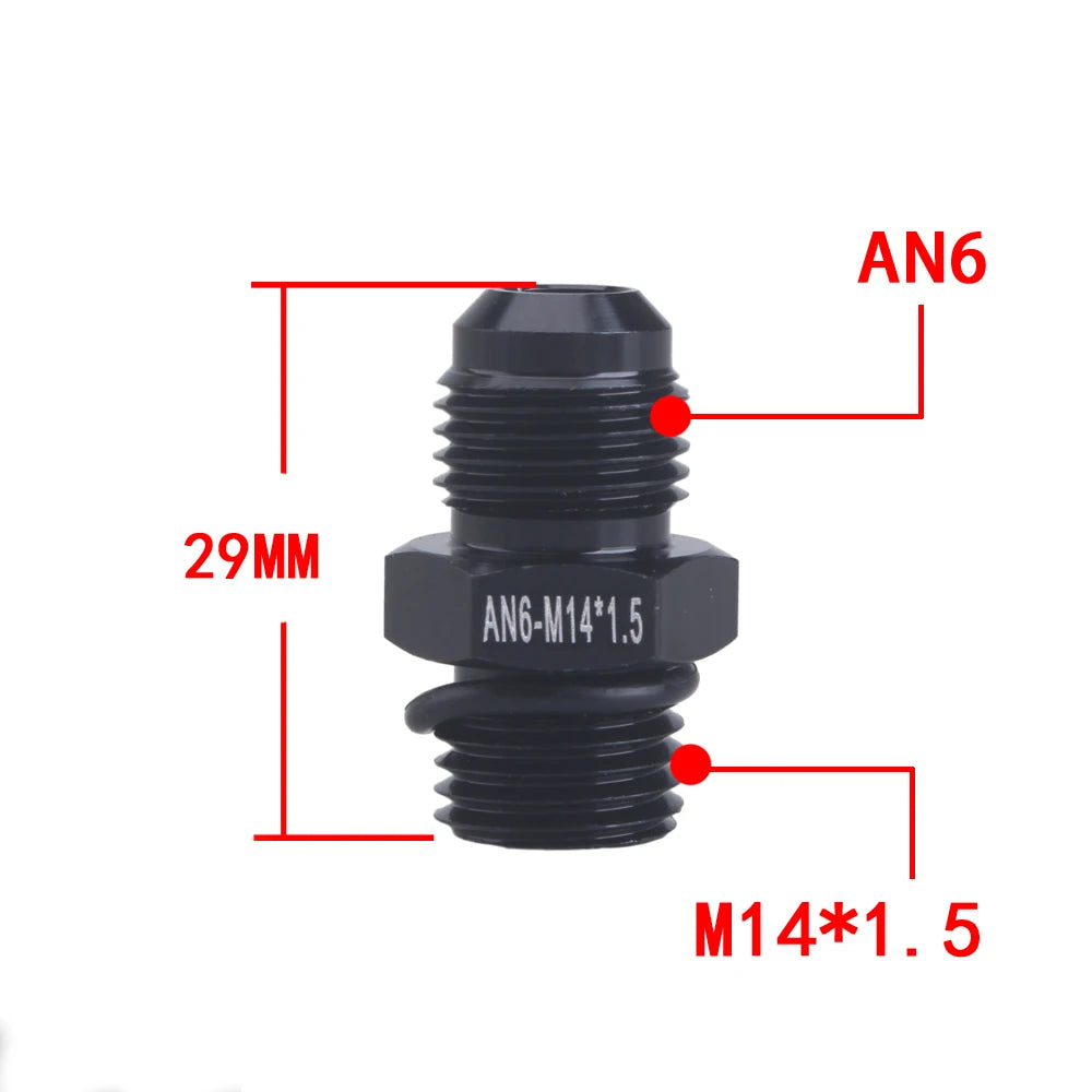 Universal AN6 AN8 AN10 To AN To M14/M16/M18x1.5 Thread Straight Fuel Oil Air Hose Fitting Male Adapter Car Auto Accessories