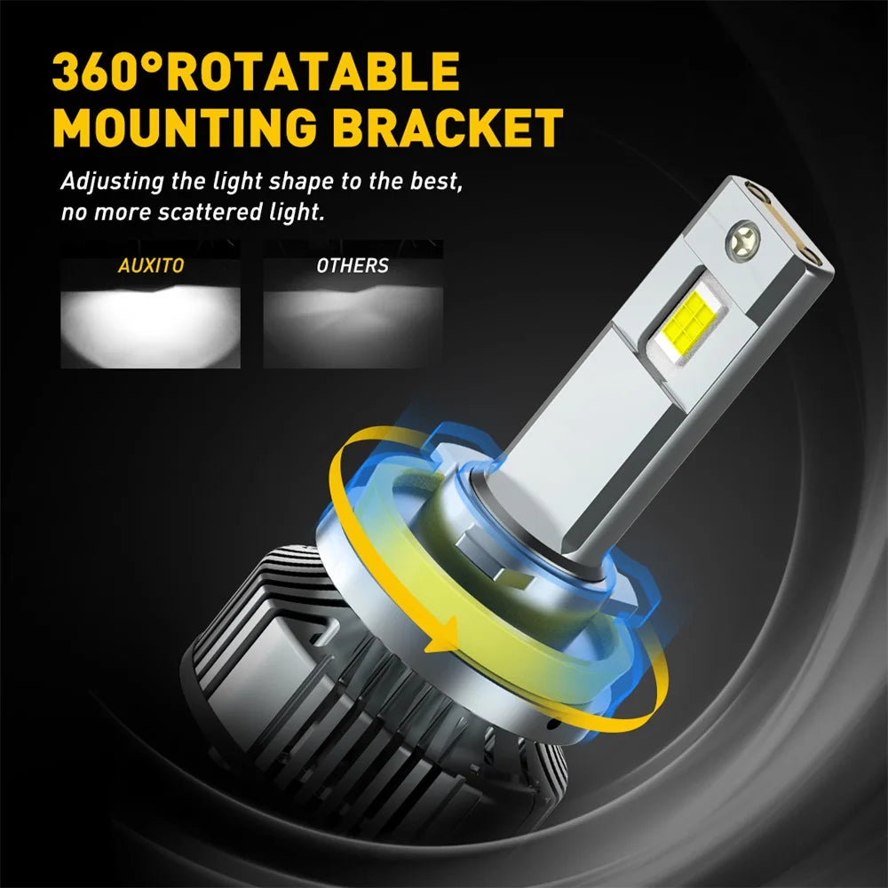 AUXITO 2Pcs 30000LM 100W H8 H11 LED High Power LED Headlight Bulb Canbus 9012 9005 HB3 9006 HB4 H7 Head Light Lamp with Fan