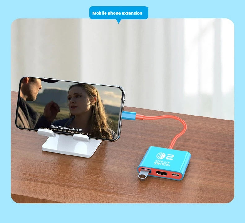 Docking Station for Nintendo Switch 2,4K 60Hz TYPE-C Hub with HDMI and USB-C 3.0 PD100W Charge Perfect for Switch 2/Switch/OLED