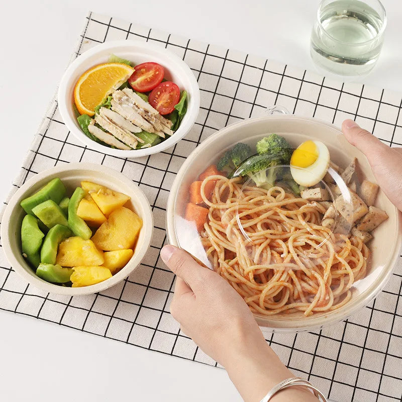 50PCS Disposable White Pulp Bowls – 100% Biodegradable, Microwave & Freezer Safe | 11.5x4.5cm