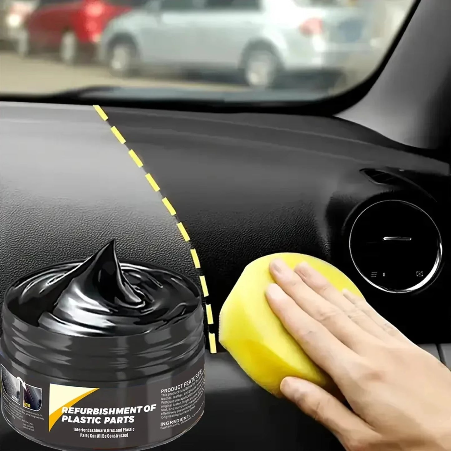 All-in-1 Car Interior Scratch Repair Paste - Plastic Leather Scratch Fix, Polishing & Anti-Aging for Tires Seats Steering Wheel