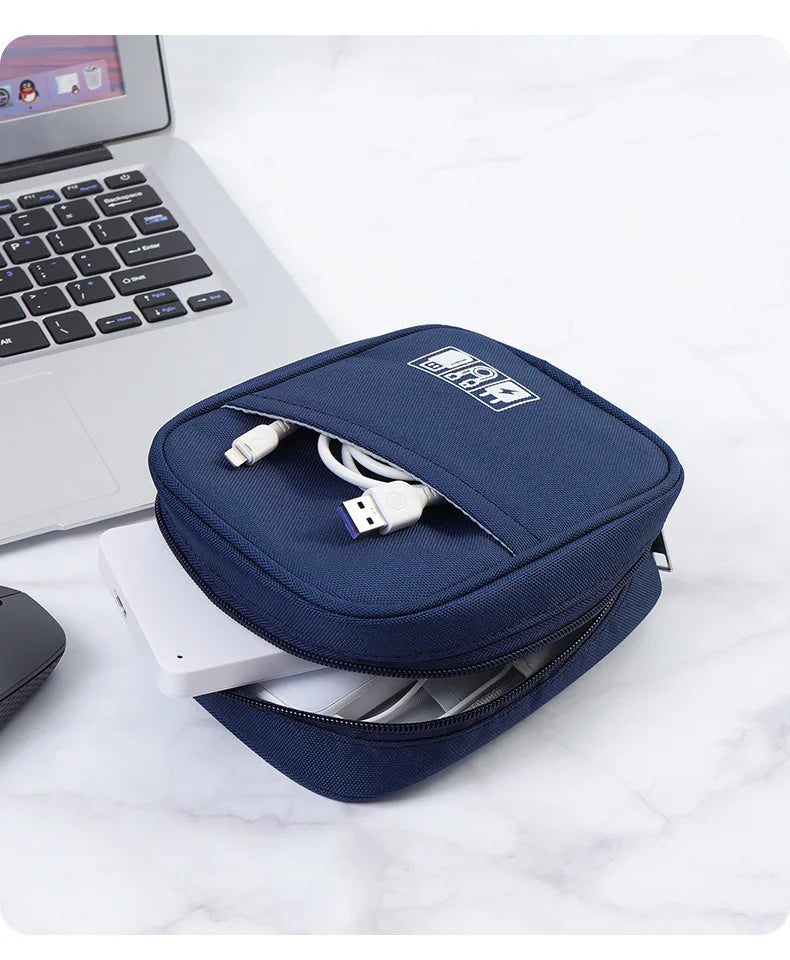 New Portable Data Cable Organizer Bag Water-proof USB Power Bank Earphone Storage Case Travel Digital Accessories Pouch