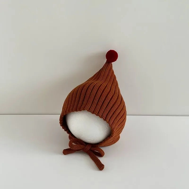 Baby Elf Hat with Ear Flaps - Knit Pom Pom Beanie 0-24 Months - photo 13