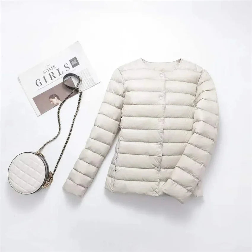Women's Lightweight Puffer Jacket - Matte Short Winter Coat - photo 15