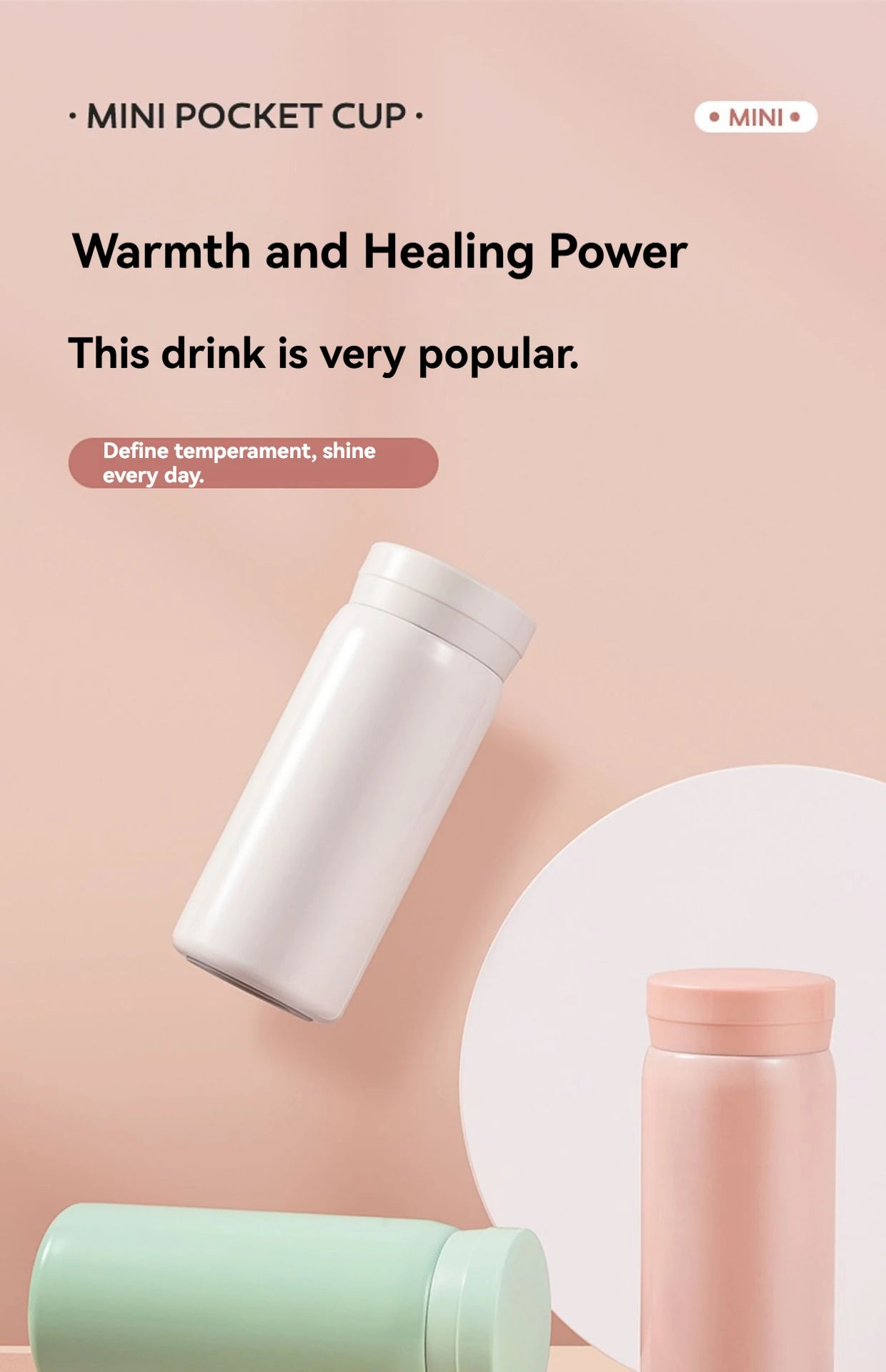 200ML/300ML Stainless Steel Pocket Cup Mini Thermos Cup Travel Thermal Coffee Mug Small Capacity Vacuum Flask Water Bottle