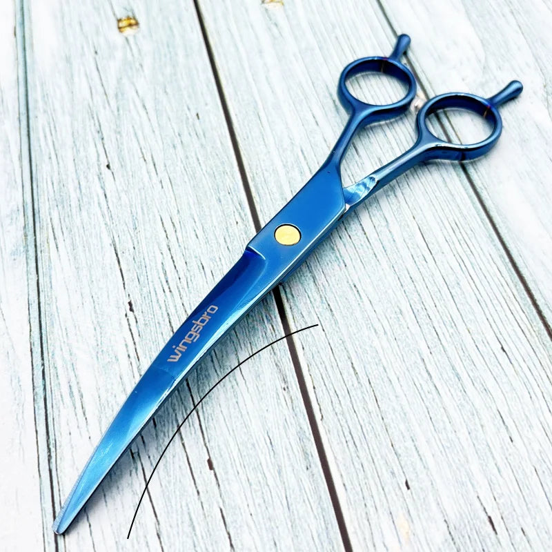 7-Inch Curved Pet Grooming Scissors - Left & Right Hand