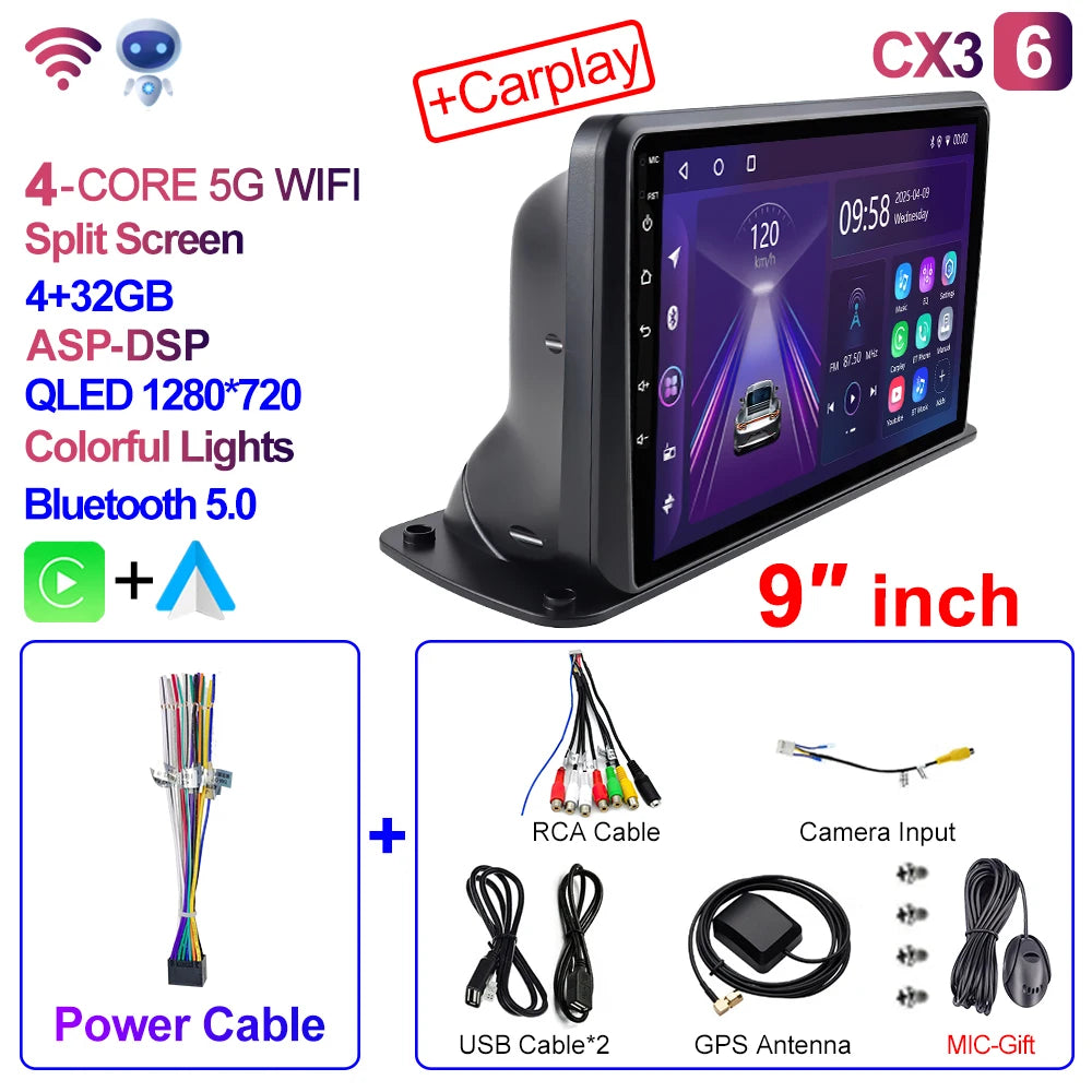 CAIXI 9"/10" Universal 2-DIN Android Car Stereo — CarPlay, GPS Navigation, Truck & Car Fit