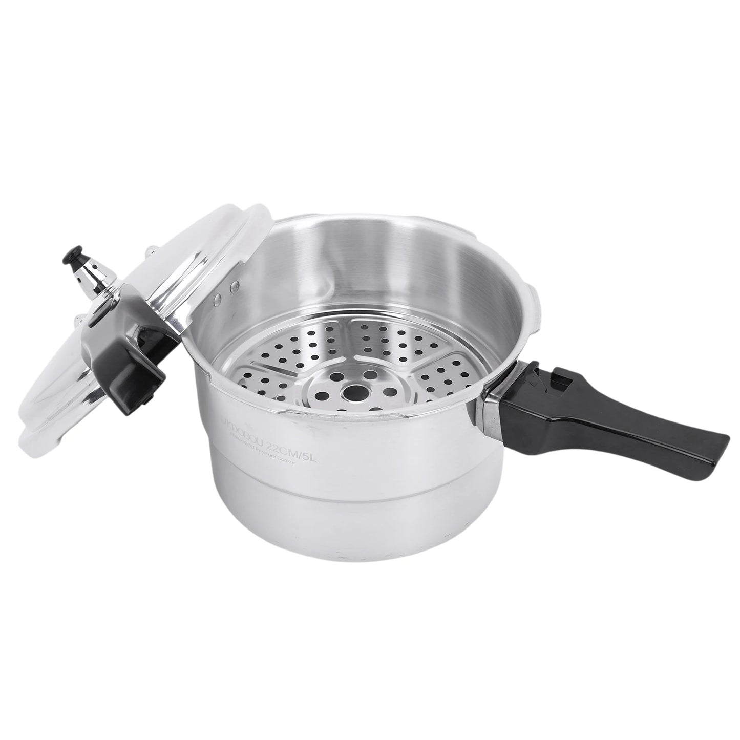 Large Aluminum Pressure Cooker with Steaming Plate - Fast Cooking