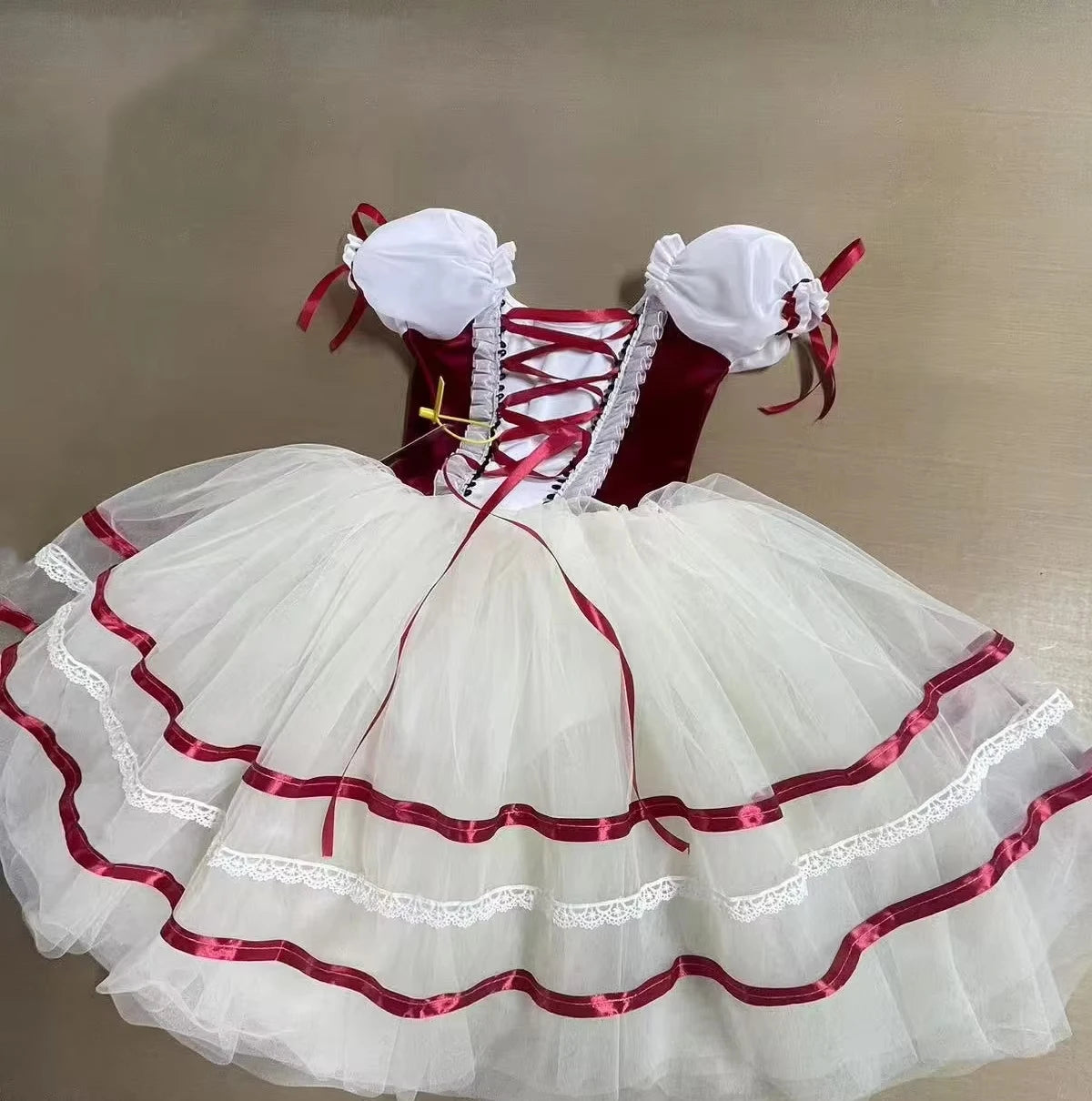 Red Giselle long ballet tutu dress