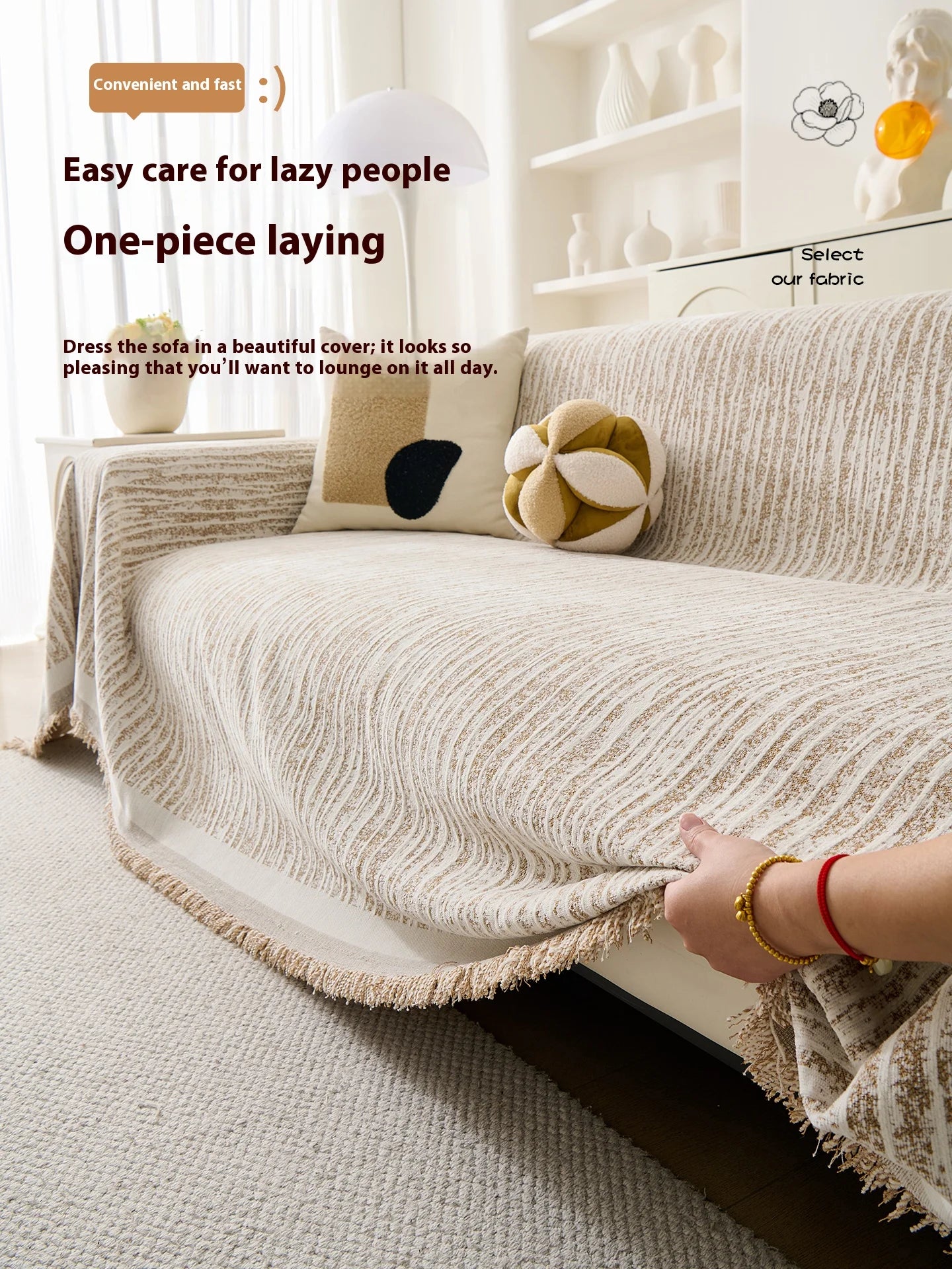 Luxury Sofa Cover L-Shaped Couches Chenille Reversible Stretchable Sofa Protector Slipcover Non-Slip All-Season Couch Blanket