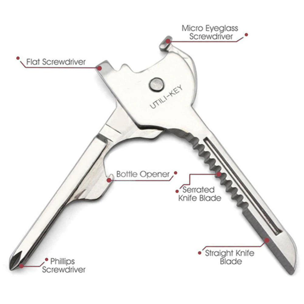 Multi Function Pocket Tool 6 In 1 Keychain Screwdriver Bottle Opener EDC Utility Outdoor Survival Rescue Folding Plier KeyRing